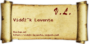Vidák Levente névjegykártya